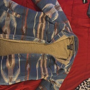 Ariat Blue and Brown Patterned Teddy Jacket
